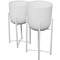 CosmoLiving by Cosmopolitan White Metal Planter with Removable Stand Set, 22&#x22; &#x26; 20&#x22;